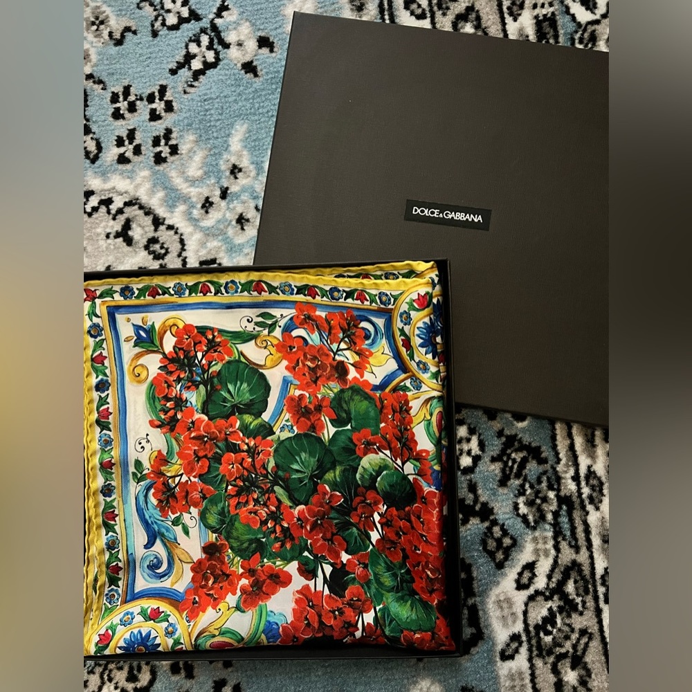 Dolce and Gabbana Square Silk Scarf